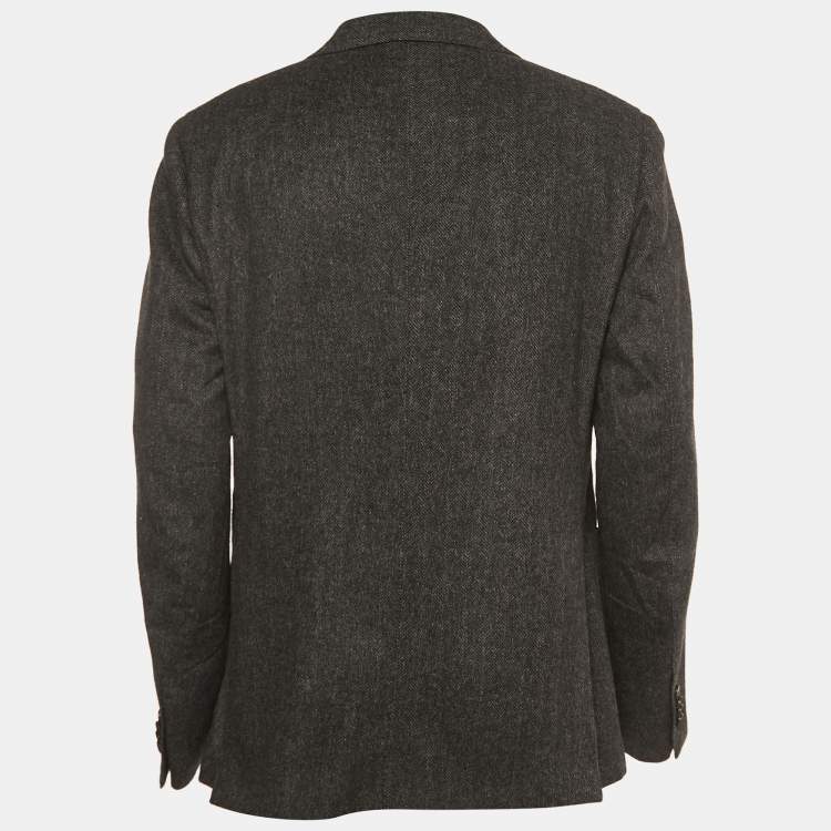 Pre Owned Z Zegna Grey Wool Blend Single Breasted Blazer XXL