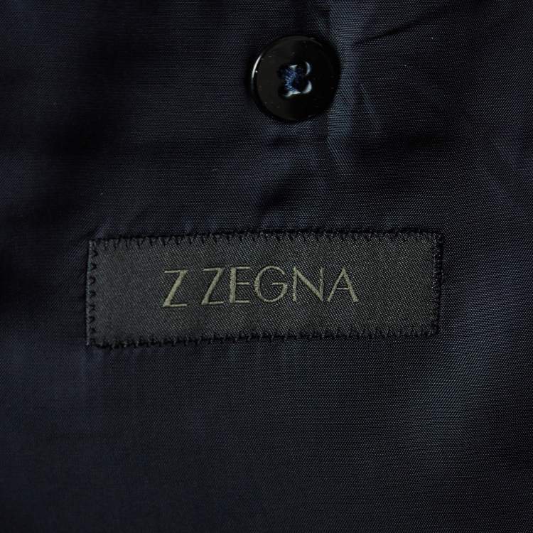 Pre Owned Z Zegna Navy Blue Wool Single Breasted Suit L