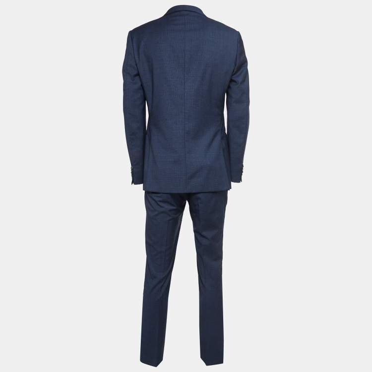 Pre Owned Z Zegna Navy Blue Wool Single Breasted Suit L