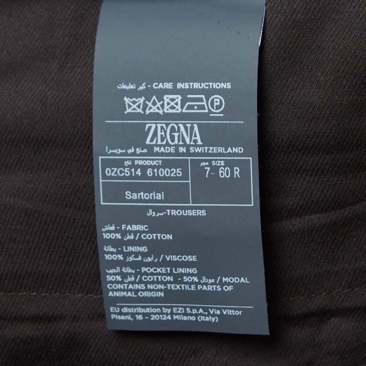 Pre Owned Zegna Su Misura Light Brown Cotton Trousers XXL