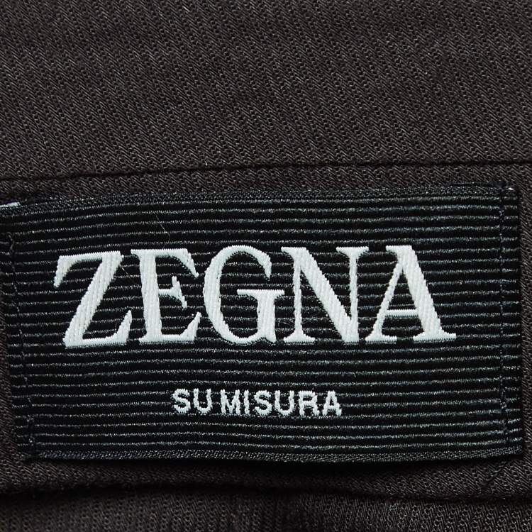 Pre Owned Zegna Su Misura Light Brown Cotton Trousers XXL