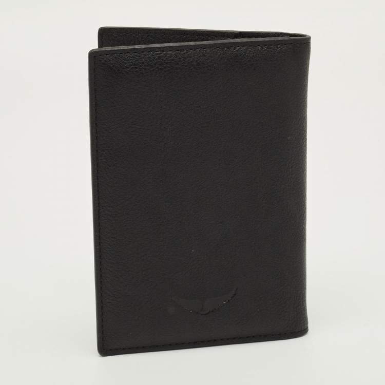Pre Owned Zadig & Voltaire Passport Holder Black Leather