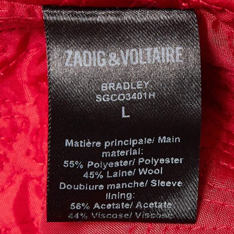 Pre Owned Zadig & Voltaire Black Wool Blend Bradley Jacket L