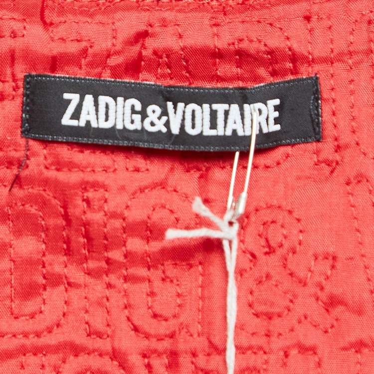Pre Owned Zadig & Voltaire Black Wool Blend Zip Front Jacket L