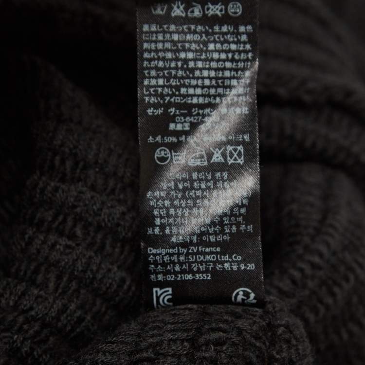 مملوكة مسبقًا Zadig & Voltaire Black Distressed Knit Wool Blend Jeremy Raye Sweater L