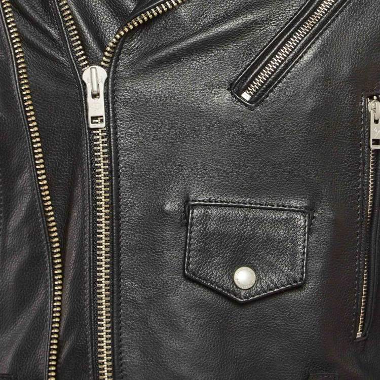 Pre Owned Zadig & Voltaire Black Leather Louis Biker Jacket M