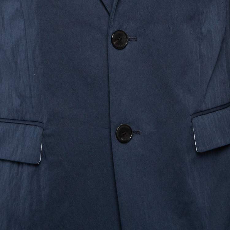 Pre Owned Zadig & Voltaire Navy Blue Cotton Blend Single Breasted Venice Blazer M