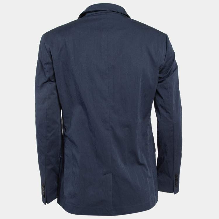 Pre Owned Zadig & Voltaire Navy Blue Cotton Blend Single Breasted Venice Blazer M