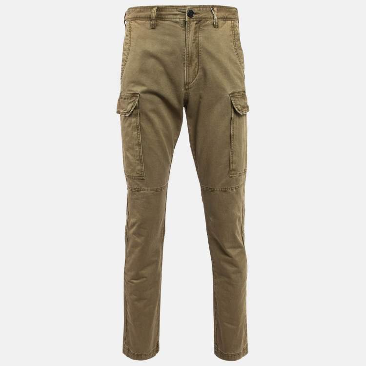 Pre Owned Zadig & Voltaire Green Faded Cotton Pargo Cargo Pants S