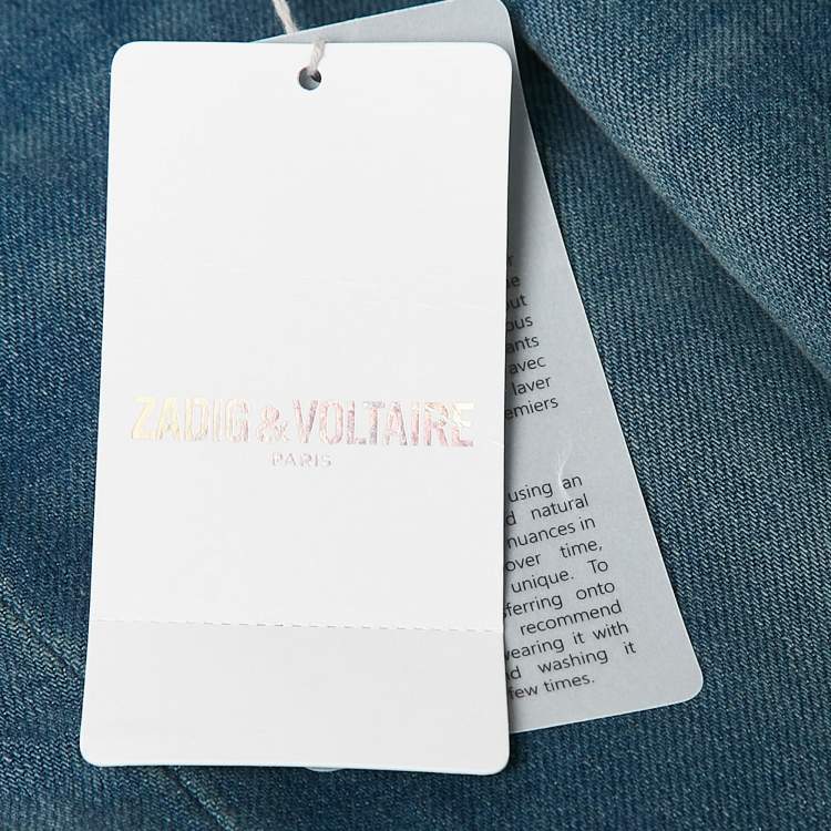 Pre Owned Zadig & Voltaire Blue Brushed Denim David Jeans L Waist 33"