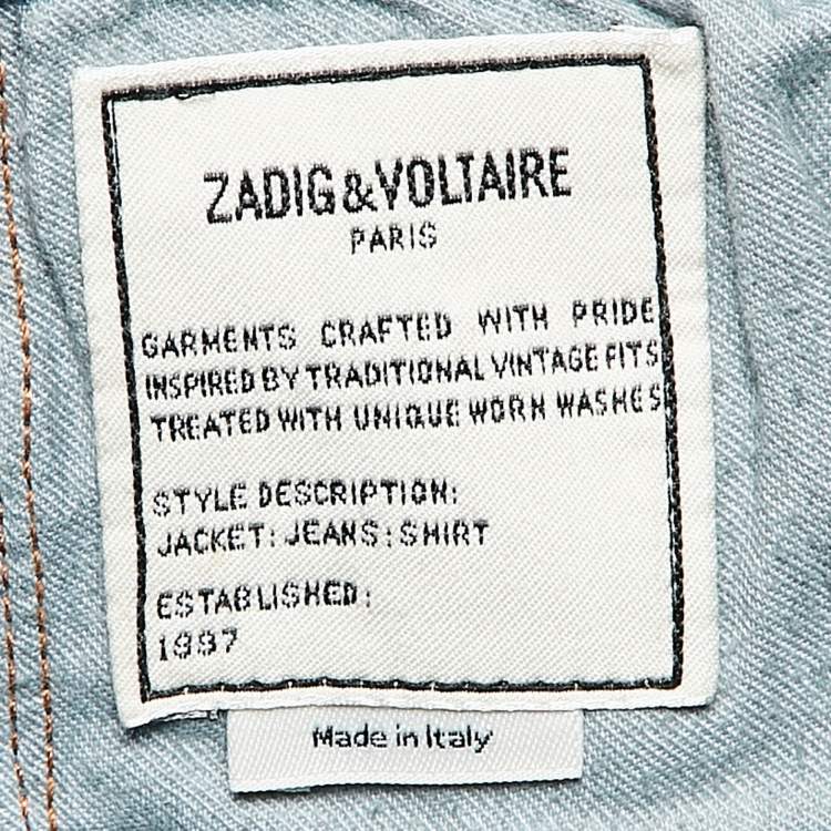 Pre Owned Zadig & Voltaire Blue Brushed Denim David Jeans L Waist 33"