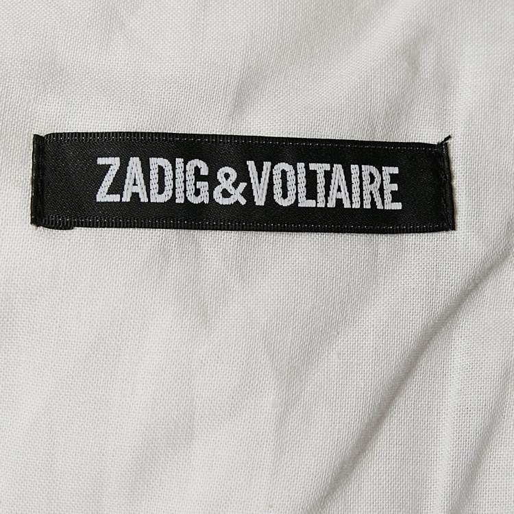 Pre Owned Zadig & Voltaire Navy Blue Cotton Blend Single Breasted Venice Blazer M