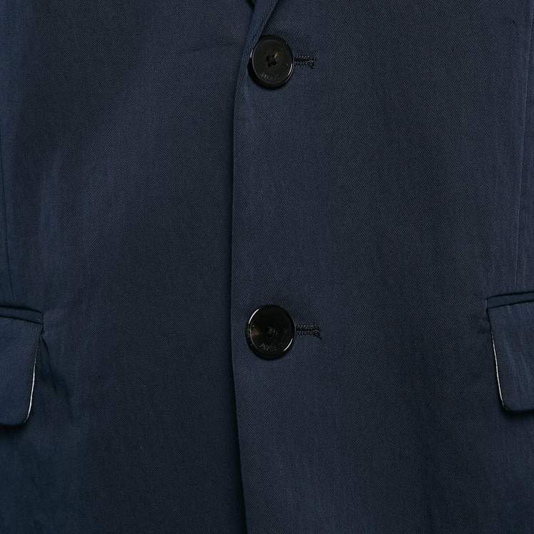 Pre Owned Zadig & Voltaire Navy Blue Cotton Blend Single Breasted Venice Blazer M