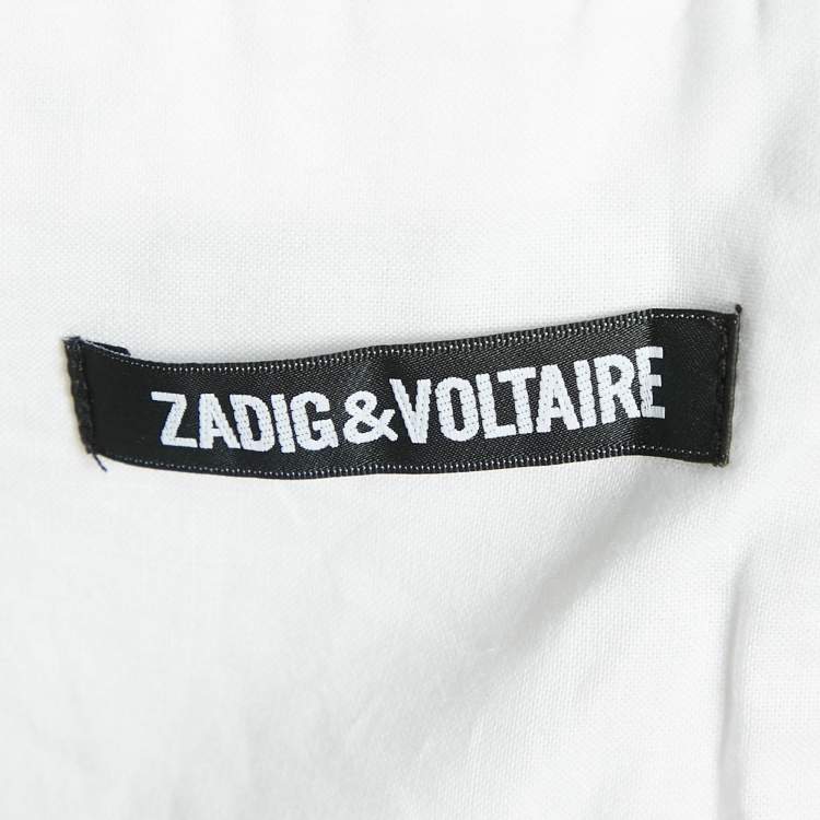 Pre Owned Zadig & Voltaire Navy Blue Cotton Blend Single Breasted Venice Blazer M