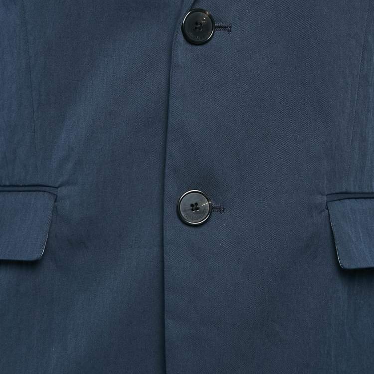 Pre Owned Zadig & Voltaire Navy Blue Cotton Blend Single Breasted Venice Blazer M