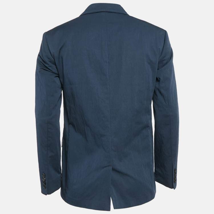 Pre Owned Zadig & Voltaire Navy Blue Cotton Blend Single Breasted Venice Blazer M