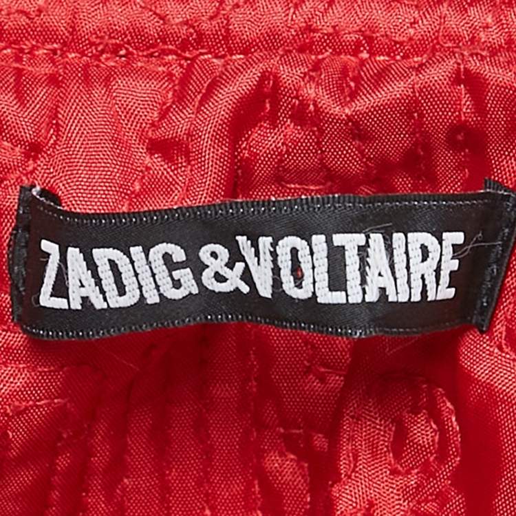 Pre Owned Zadig & Voltaire Black Gabardine Wool Blend Zip-Up Bradley Jacket S