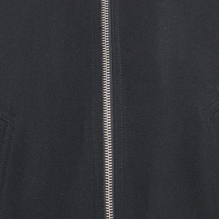 Pre Owned Zadig & Voltaire Black Gabardine Wool Blend Zip-Up Bradley Jacket S