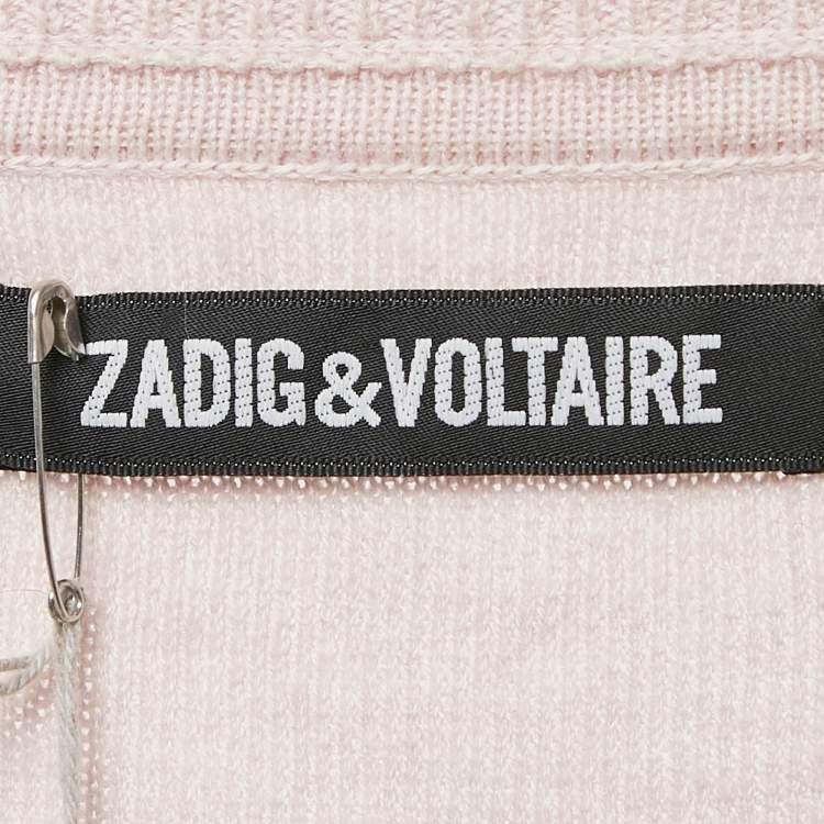 Pre Owned Zadig & Voltaire Pink/Black Ombre Cotton Knit Kennedy Sweater M