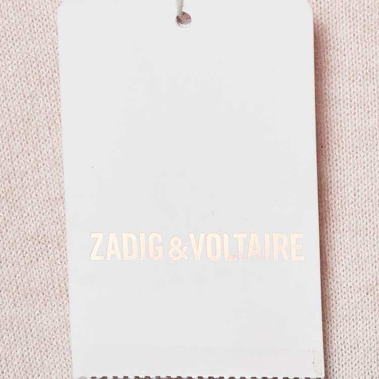 Pre Owned Zadig & Voltaire Pink/Black Ombre Cotton Knit Kennedy Sweater M