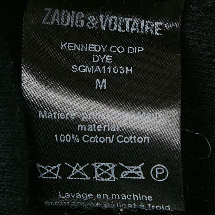 Pre Owned Zadig & Voltaire Pink/Black Ombre Cotton Knit Kennedy Sweater M