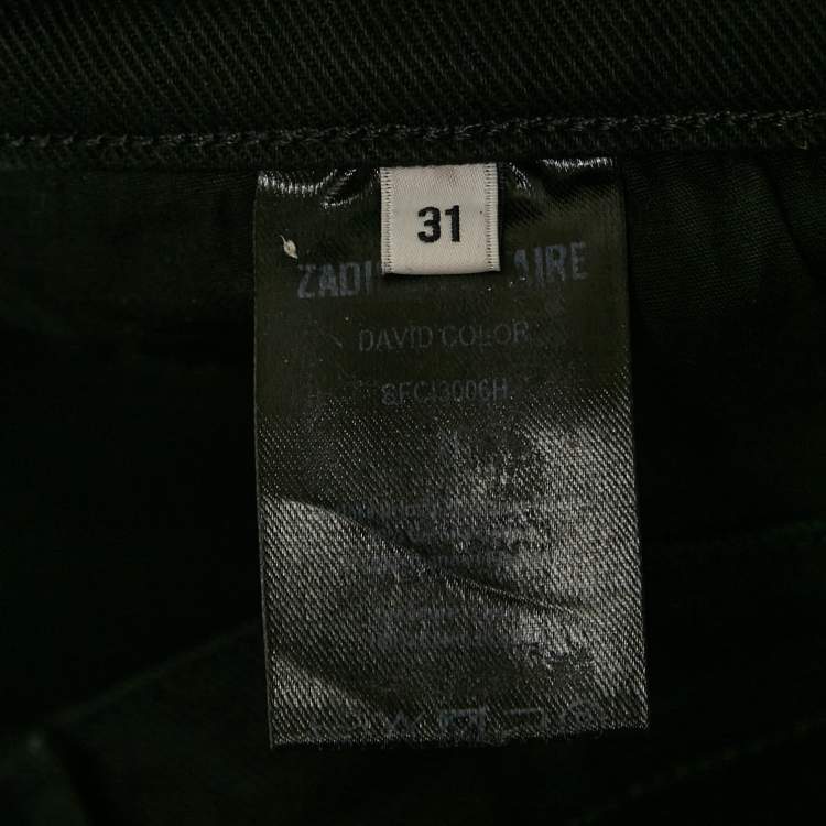 Pre Owned Zadig & Voltaire Black Denim Slim David Color Jeans M Waist 31"
