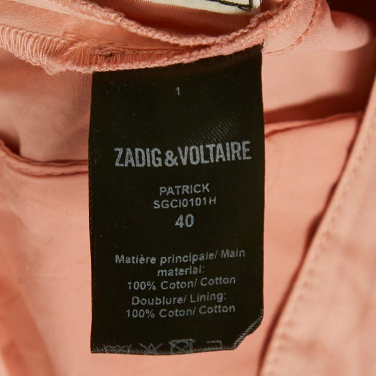 Pre Owned Zadig & Voltaire Pink Cotton Patrick Chino Trousers M