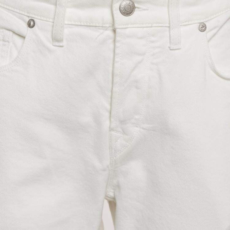 مملوكة مسبقًا Zadig & Voltaire White Denim David Crop Jeans M Waist 32"