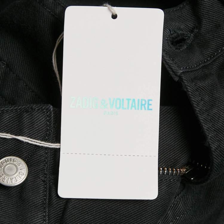 Pre Owned Zadig & Voltaire Black Denim Slim Fit David Jeans S Waist 31"