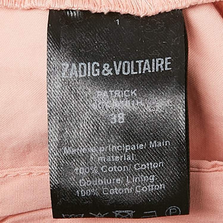 Pre Owned Zadig & Voltaire Pink Cotton Patrick Chino Pants S