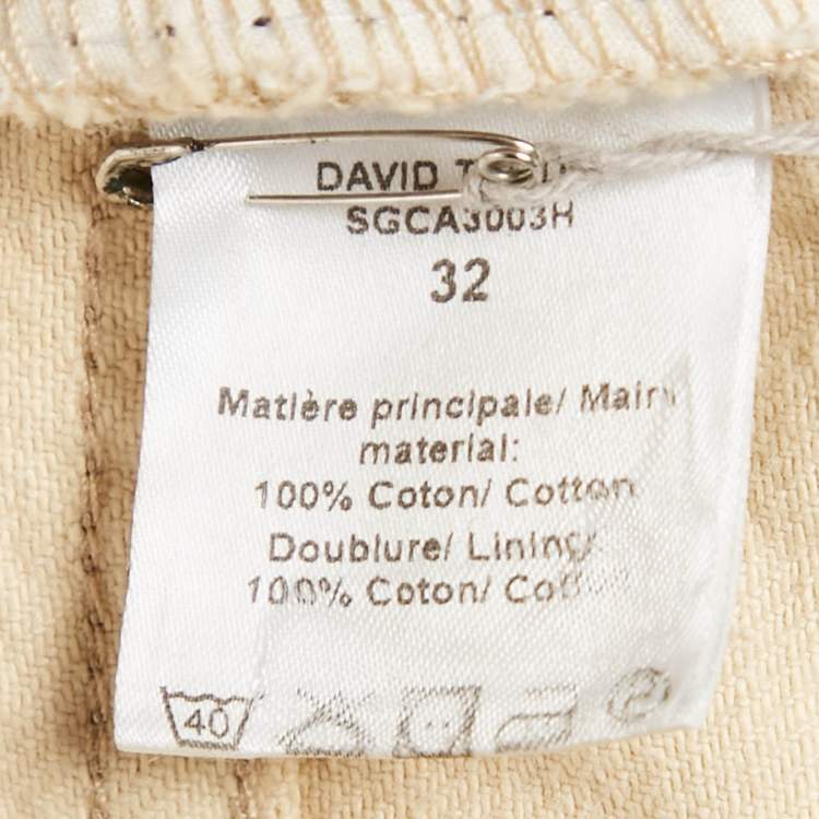 مملوكة مسبقًا Zadig & Voltaire Cream Tie Dye Denim David Jeans M Waist 32"