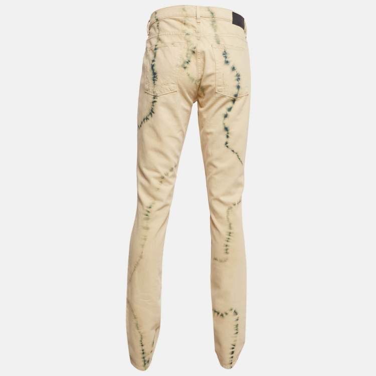 مملوكة مسبقًا Zadig & Voltaire Cream Tie Dye Denim David Jeans M Waist 32"