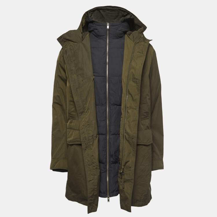 Pre Owned Zadig & Voltaire Green Synthetic Detachable Lining Bob Parka Jacket L
