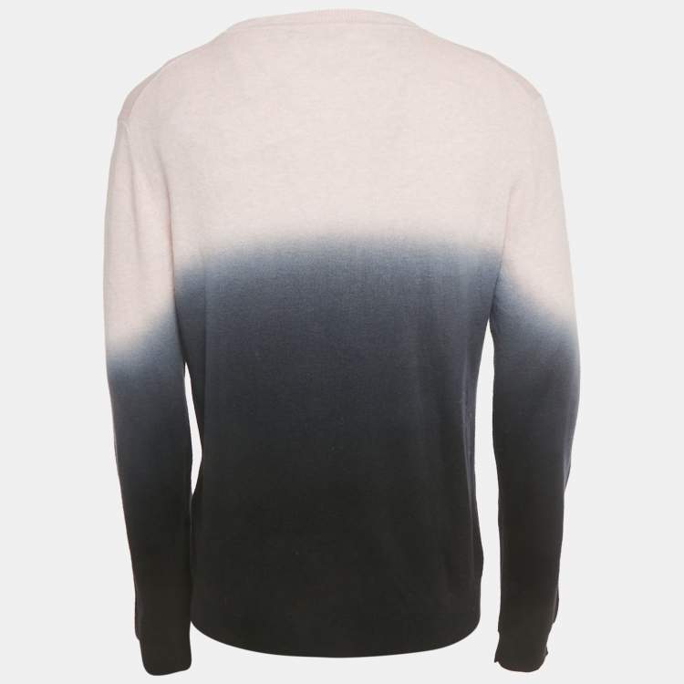 Pre Owned Zadig & Voltaire Pink/Black Ombre Cotton Knit Kennedy Sweater L