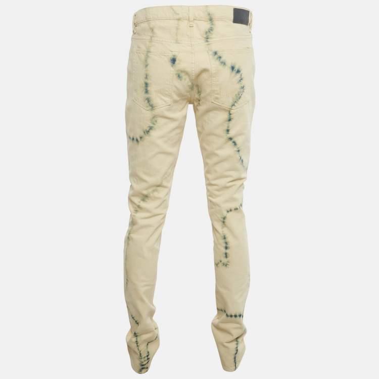 Pre Owned Zadig & Voltaire Cream Tie Dye Denim David Jeans M Waist 32"
