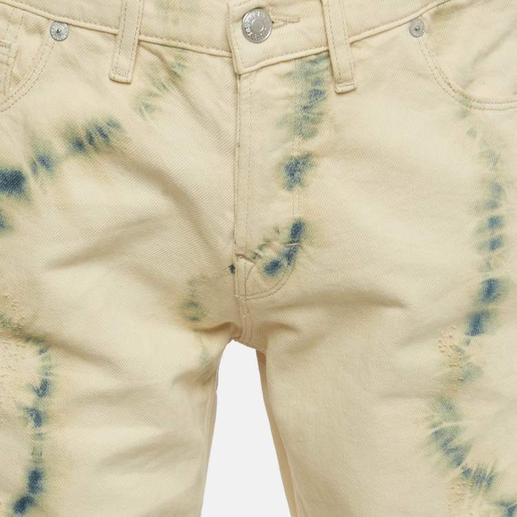 Pre Owned Zadig & Voltaire Cream Tie Dye Denim David Jeans M Waist 32"