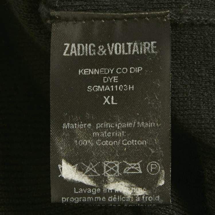 Pre Owned Zadig & Voltaire Pink/Black Ombre Cotton Knit Kennedy Sweater XL