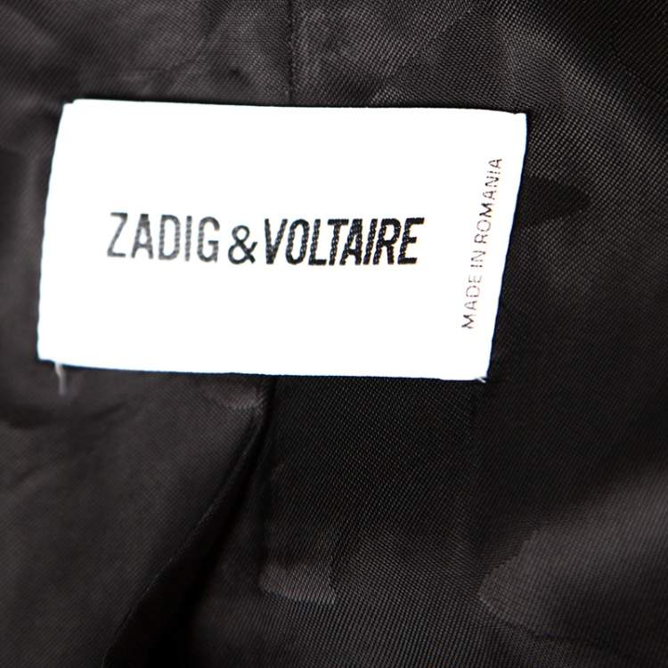 Pre Owned Zadig and Voltaire Black Wool Version Smocking Blazer S