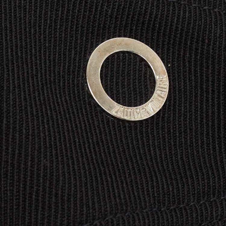 Pre Owned Zadig & Voltaire Black Wool Blend Zip Front Jacket XL