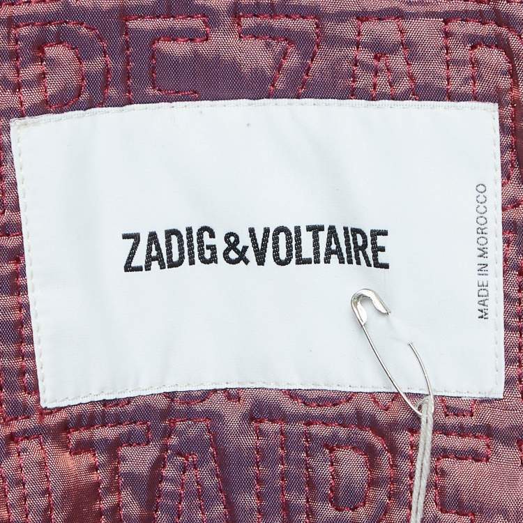 Pre Owned Zadig & Voltaire Black Leather Louis Biker Jacket L