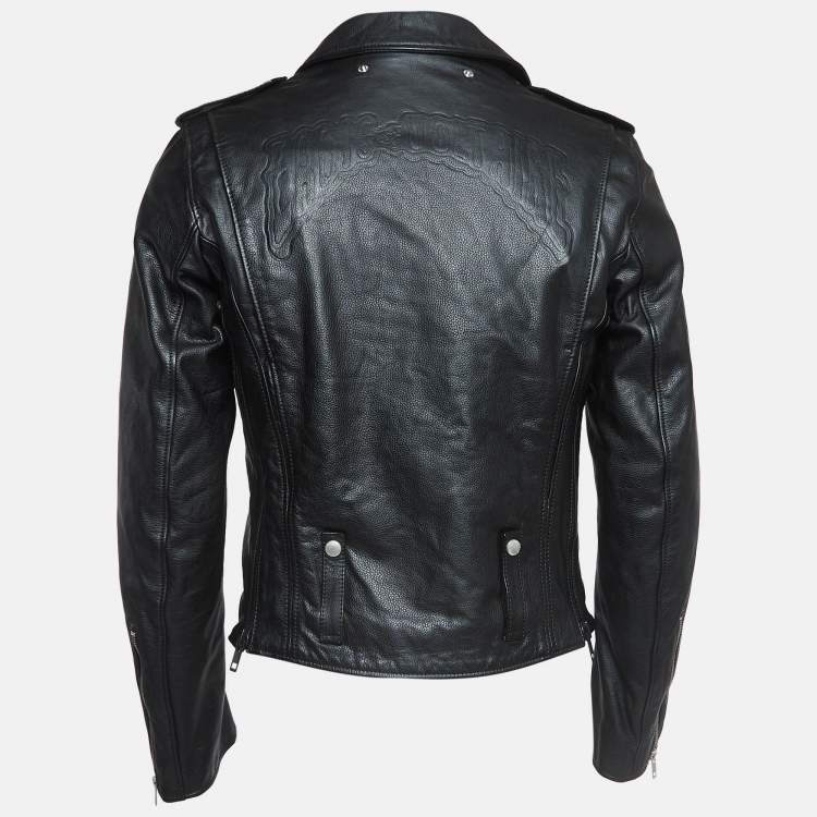 Pre Owned Zadig & Voltaire Black Leather Louis Biker Jacket L