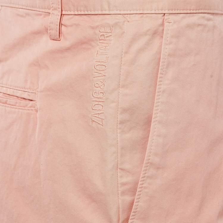 Pre Owned Zadig & Voltaire Pink Cotton Patrick Chino Trousers L