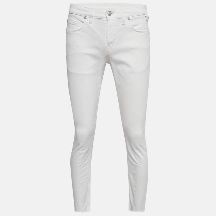 Pre Owned Zadig & Voltaire White Blanc Denim David Crop Jeans M Waist 31.5"