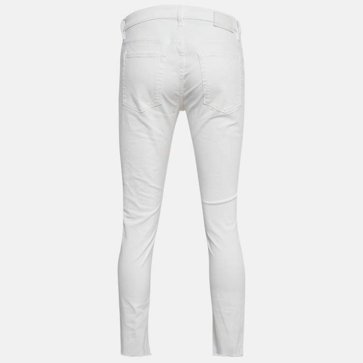 Pre Owned Zadig & Voltaire White Blanc Denim David Crop Jeans M Waist 31.5"