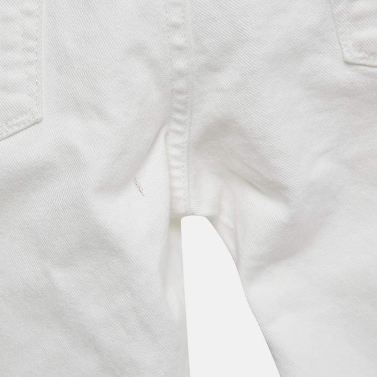 Pre Owned Zadig & Voltaire White Blanc Denim David Crop Jeans M Waist 31.5"