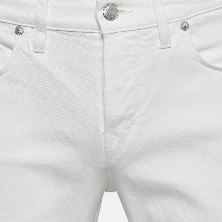 Pre Owned Zadig & Voltaire White Blanc Denim David Crop Jeans M Waist 31.5"