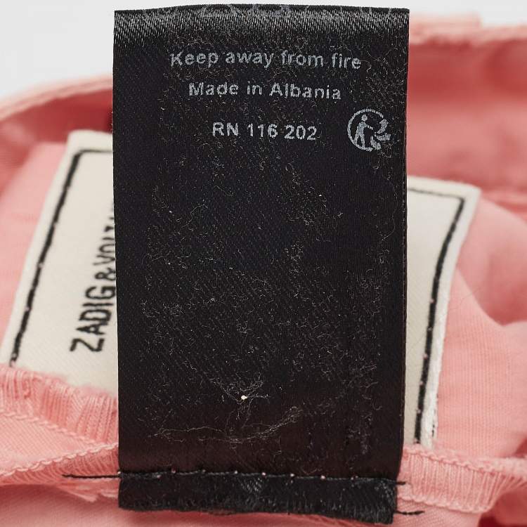 Pre Owned Zadig & Voltaire Pink Cotton Patrick Chino Trousers M