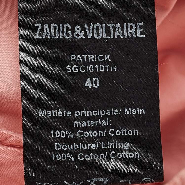 Pre Owned Zadig & Voltaire Pink Cotton Patrick Chino Trousers M