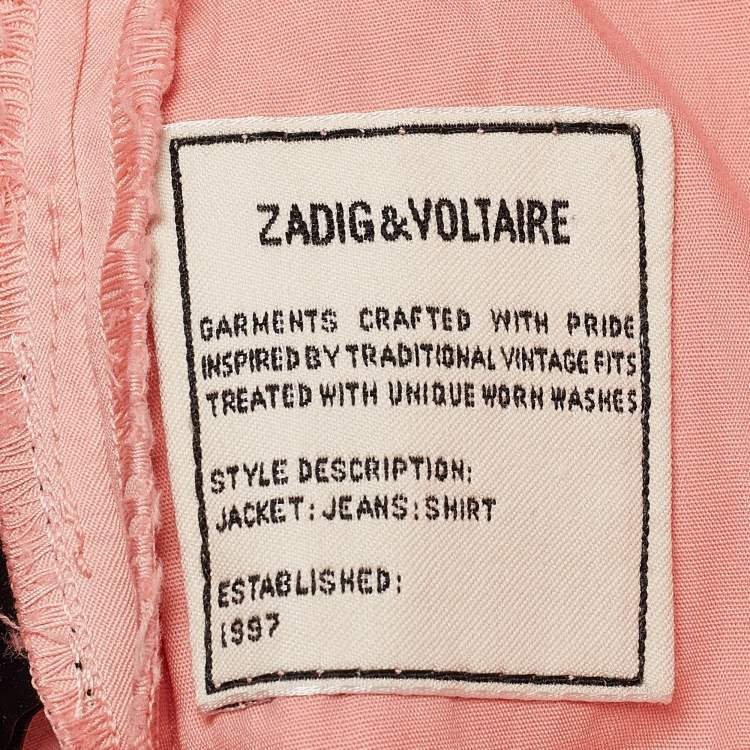 Pre Owned Zadig & Voltaire Pink Cotton Patrick Chino Trousers M