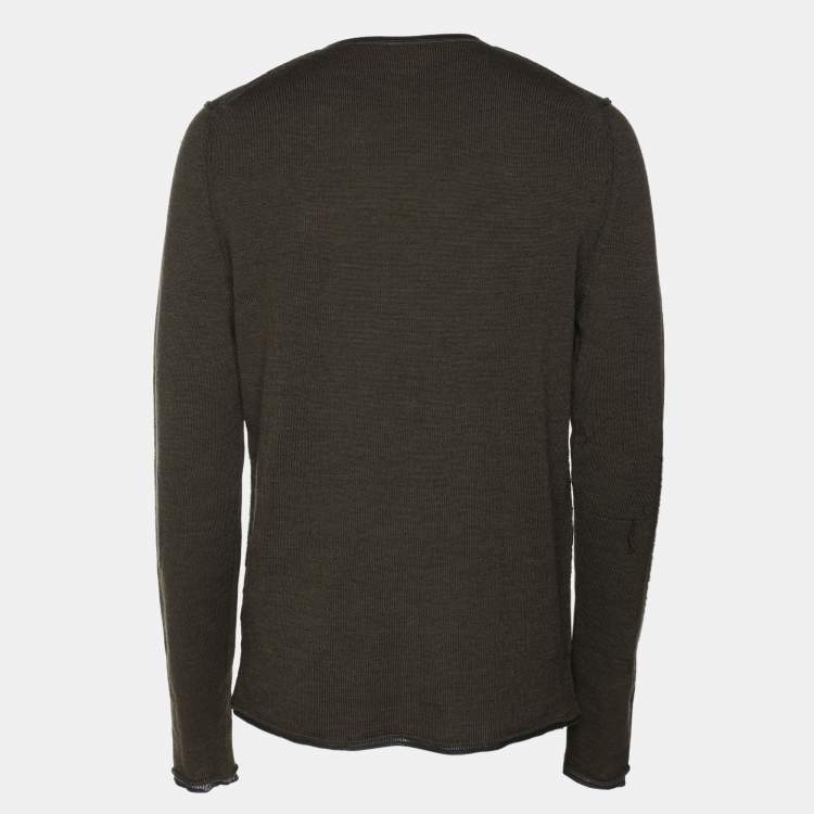 Pre Owned Zadig & Voltaire Olive Green Wool Knit Sweaters M
